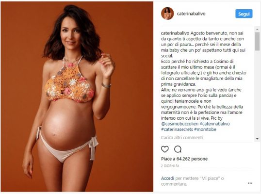 Caterina Balivo e le smagliature in gravidanza