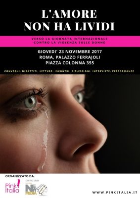 L'AMORE NON HA LIVIDI #violenzadonne:l’iniziativa di PinkItalia